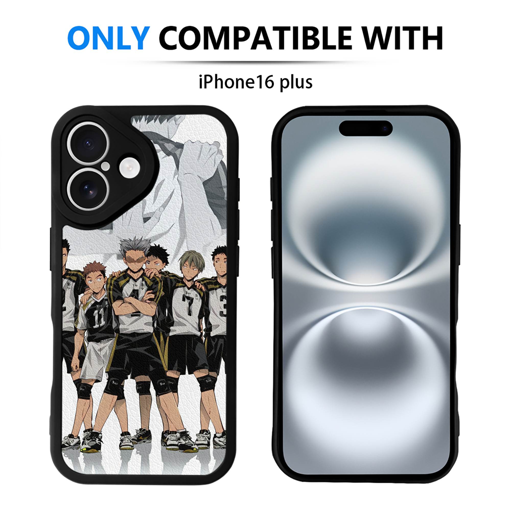 （画像用） ハイキュー!! Haikyu!! 【iPhone 16シリーズ対応】シリコンスマホケース（レザー調） 材質：シリコン